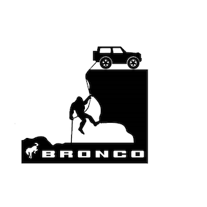 2 Door Bronco Sasquatch rock climbing Vinyl Decal