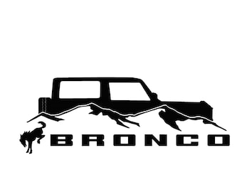 2 Door Ford Bronco Vinyl Decal Car Silhouette