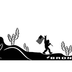 Bronco Sasquatch Desert Decal w/ America Flag