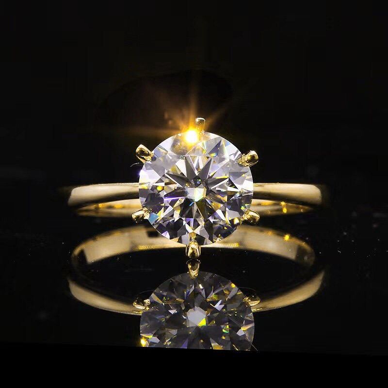 14k 18k Solid Gold Ring Moissanite Engagement Ring 1- 2ct