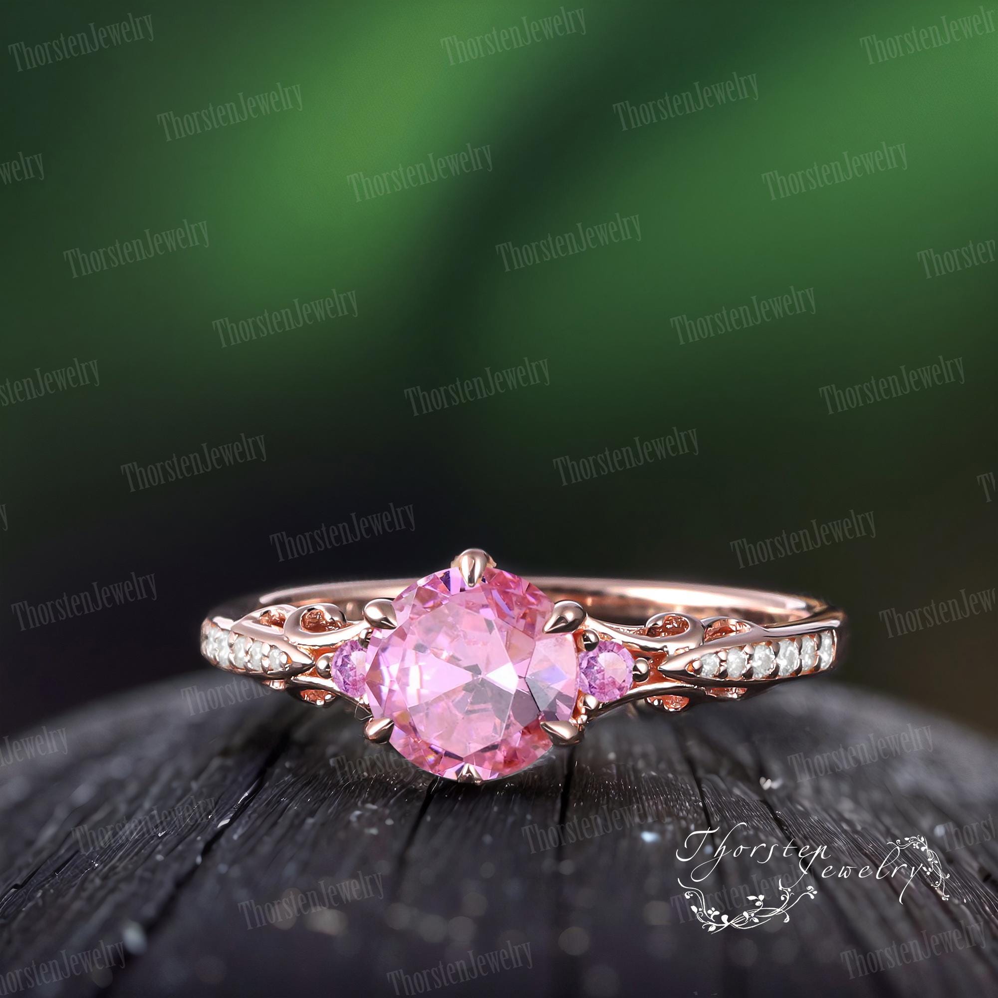 Rose gold pink sapphire ring discount