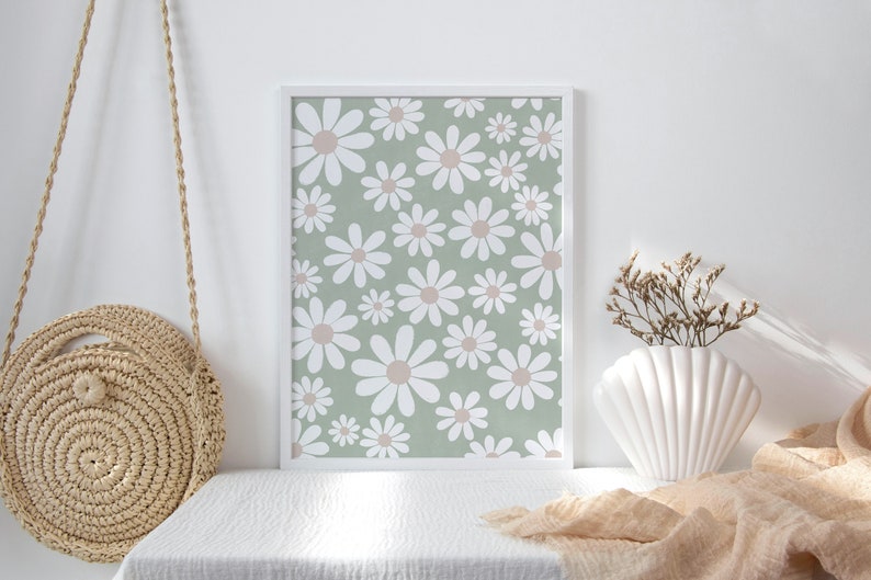 Set of 6 Sage Green Nursery Decor Wall Art Prints Boho Print Etsy