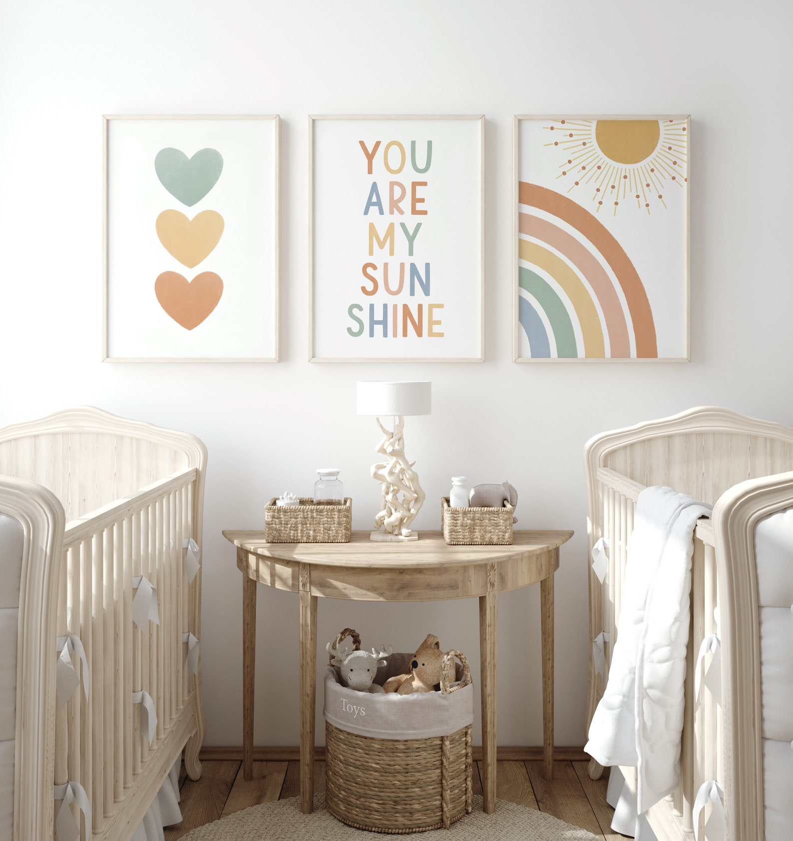 Set of 3 Colorful You Are My Sunshine Nursery Wall Art Prints, Sun ...