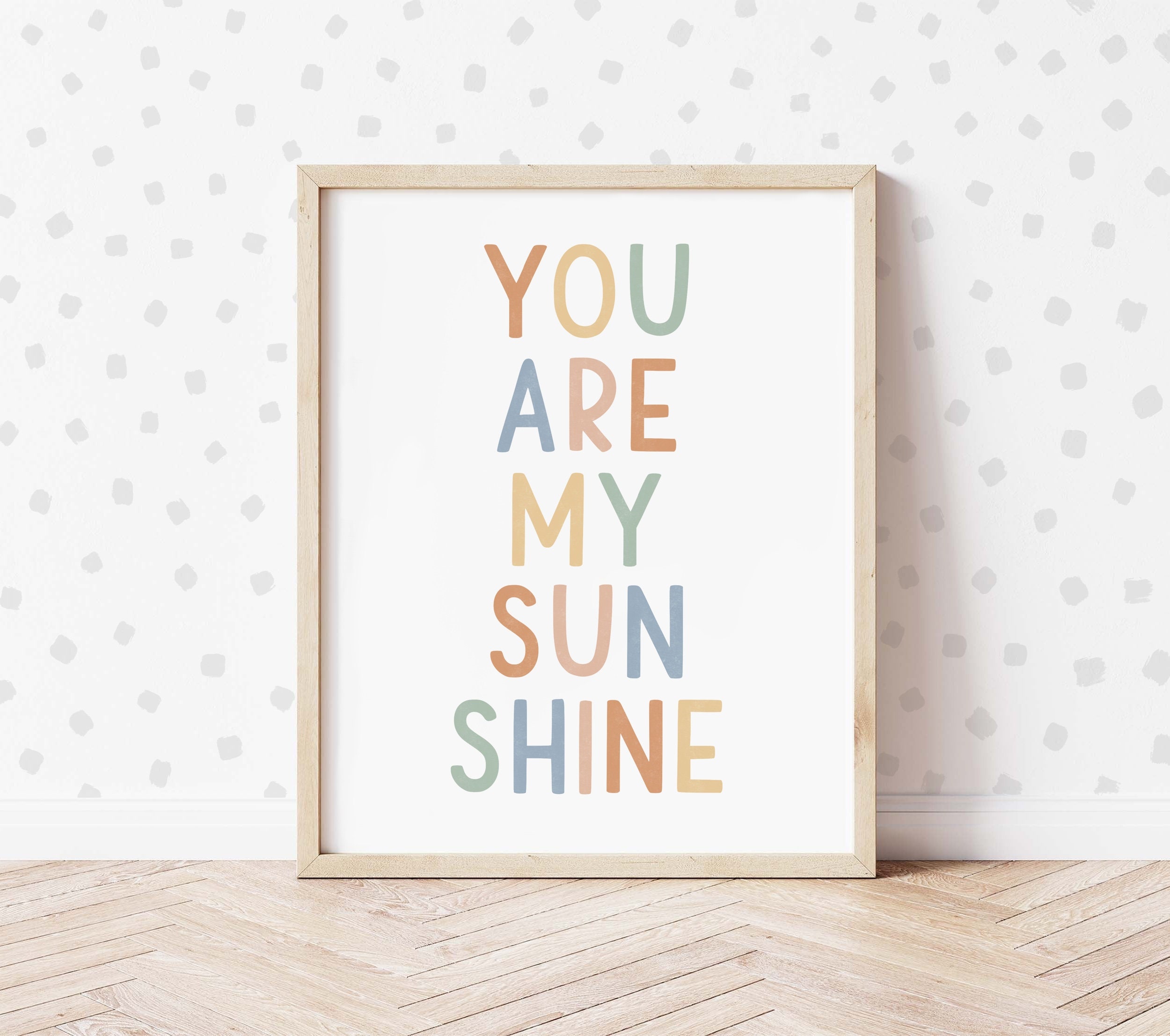 Set of 3 Colorful You Are My Sunshine Nursery Wall Art Prints, Sun ...