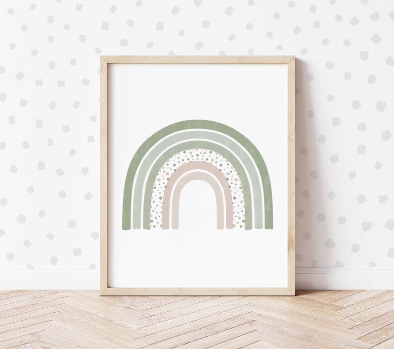 Set of 6 Sage Green Nursery Decor Wall Art Prints Boho Print Etsy