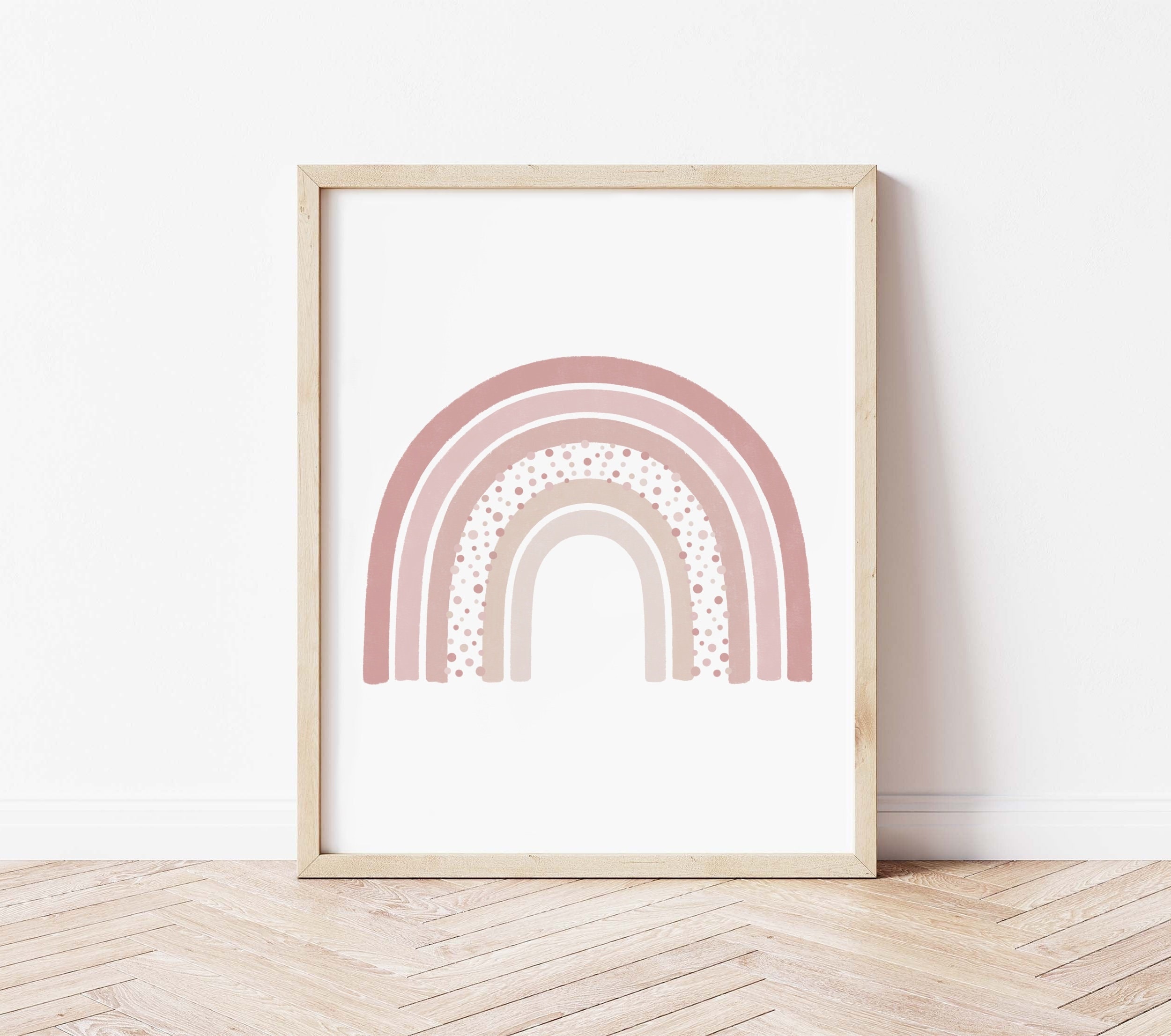 Blush Pink Rainbow Nursery Wall Art Digital Print, Baby Girls Room ...