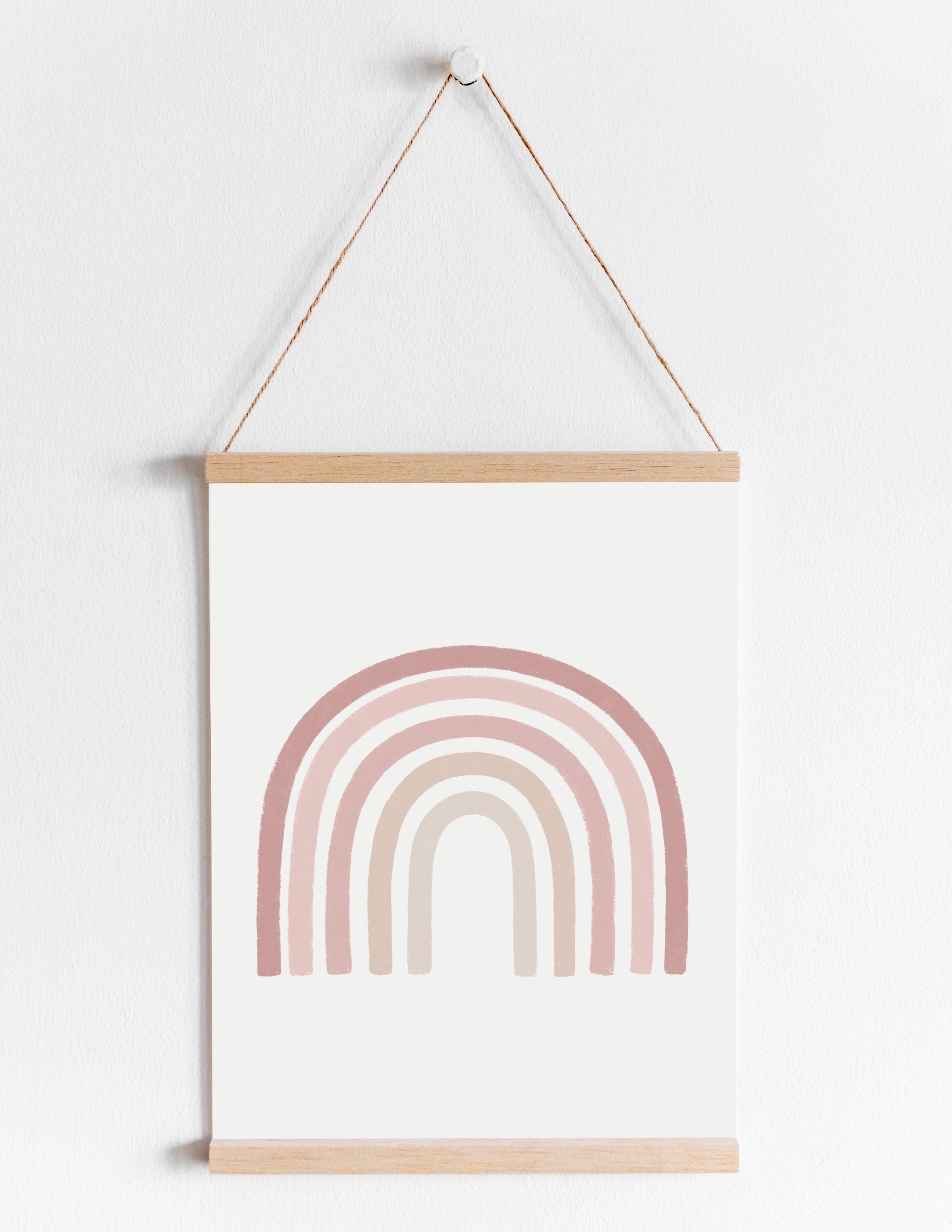 Blush Pink Rainbow Nursery Wall Art Digital Print, Baby Girls Room ...