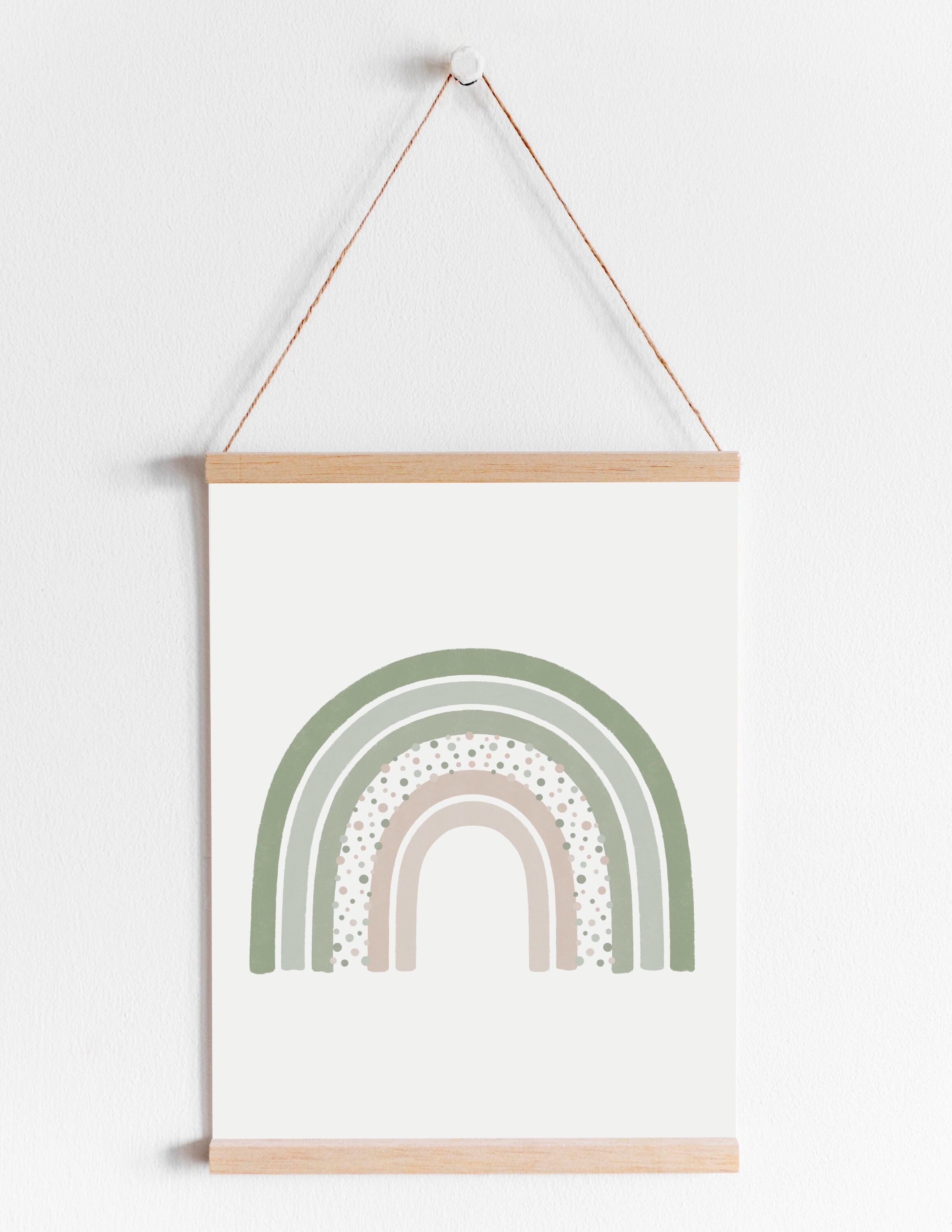 Green Rainbow Nursery Wall Art Digital Print, Rainbow Baby Room Decor ...