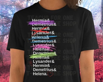 A Midsummer Night's Dream Lovers Ampersand Unisex T-Shirt | William Shakespeare | Helena, Hermia, Lysander, Demetrius | Bookish | Drama