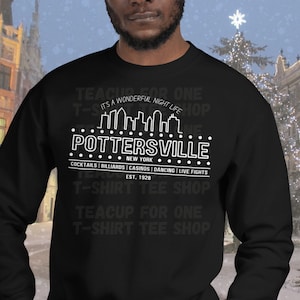 It&#39;s a Wonderful Life Inspired Pottersville Unisex Christmas Sweater | Parody | Bedford Falls | Ugly Christmas Sweater | Holiday Apparel