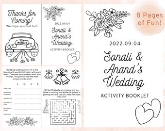 Indian Hindu Kids Wedding Ceremony Coloring Activity Booklet Packet – CUSTOM DIGITAL FILE