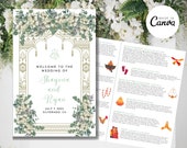 Hindu Wedding Program Template: Customizable Canva Design (Digital Download)