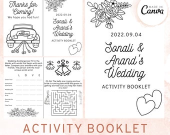 Hindu Wedding Activity Booklet Template: Kids Coloring (Canva PDF)