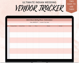 Wedding Planning Spreadsheet: Vendor Tracker (Google Sheets & Excel)