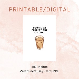 Chai Valentine&#39;s Day Digital Print Card PDF
