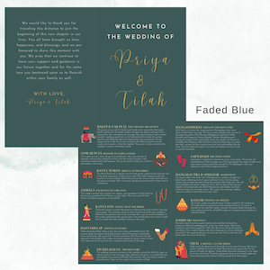 Indian Gujarati Hindu Wedding Ceremony Program Booklet, Letter Print, – CUSTOM DIGITAL FILE
