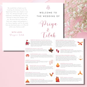 CUSTOM DIGITAL: Indian Wedding Ceremony Program, Wedding Booklet, Hindu Wedding Program, Gujarati Wedding Program, Gujrati Wedding Program
