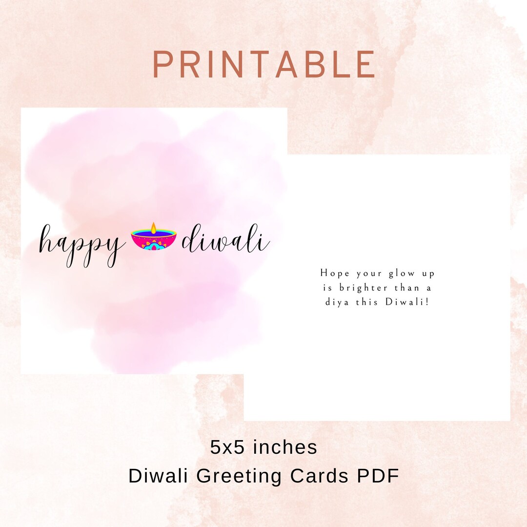 Diwali Greeting Card: Modern Diya Design (printable PDF) - Etsy