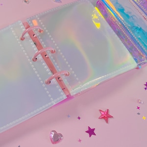 TCG Card Binder Sleeves | Clear Holographic 3-Hole Pages for MTG, Pokémon & Photocards