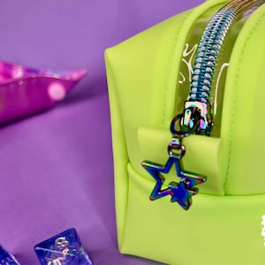 Green Dice Bag: Rainbow Star Zipper, DnD Gift