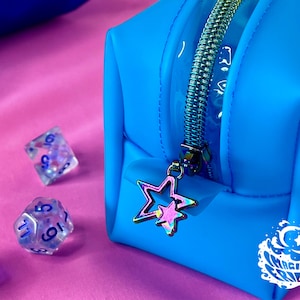 Blue Dice Bag: Rainbow Star Zipper, DnD Gift