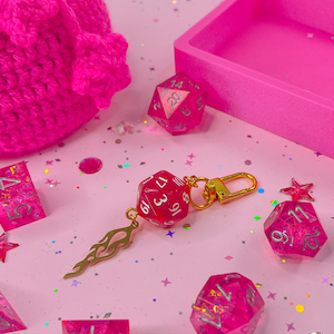 Fireball D20 Keychain: Red Dice Charm - DnD RPG Accessory image 1