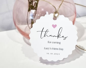 Thank you Wedding/Hens/Bridal/Bonbonniere Tags