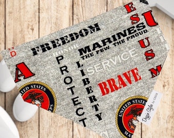 Marines - Over the Collar Doggie Bandana - Double Sided