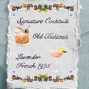 Custom Signature Drinks Wedding Sign | Le Fruit