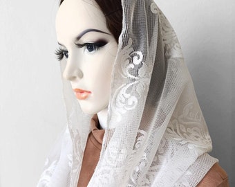 88) Mantilla Veil, Veil, Lace Veil, Chapel Veil, Latin Mass Veils, Church Veil, Orthodox Veil, Bridal Veil, Catholic Veil, Veils, Mom Gift