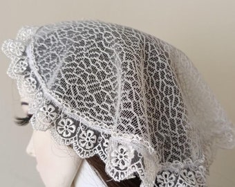 53) Mantilla Veil, Veil, Lace Veil, Chapel Veil, Latin Mass Veils, Church Veil, Orthodox Veil, Bridal Veil, Catholic Veil, Veils, Mom Gift