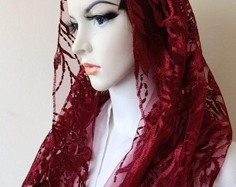 76) Mantilla Veil, Veil, Lace Veil, Chapel Veil, Latin Mass Veils, Church Veil, Orthodox Veil, Bridal Veil, Catholic Veil, Veils, Mom Gift
