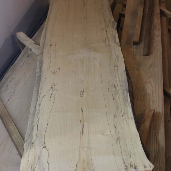 16" Wide Spalted Maple Live Edge Slab - Sold by the Linear Foot