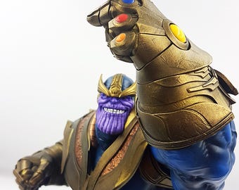 Handgeschilderd Thanos-standbeeld: schaal 1/6 hars Avengers Villain End Game Demi God Skulls Nerdy Gift