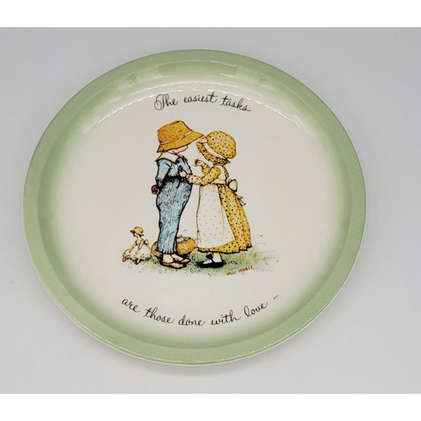 Vintage 1972 Holly Hobbie Collector Plate Easiest Tasks Are Those Done With Love