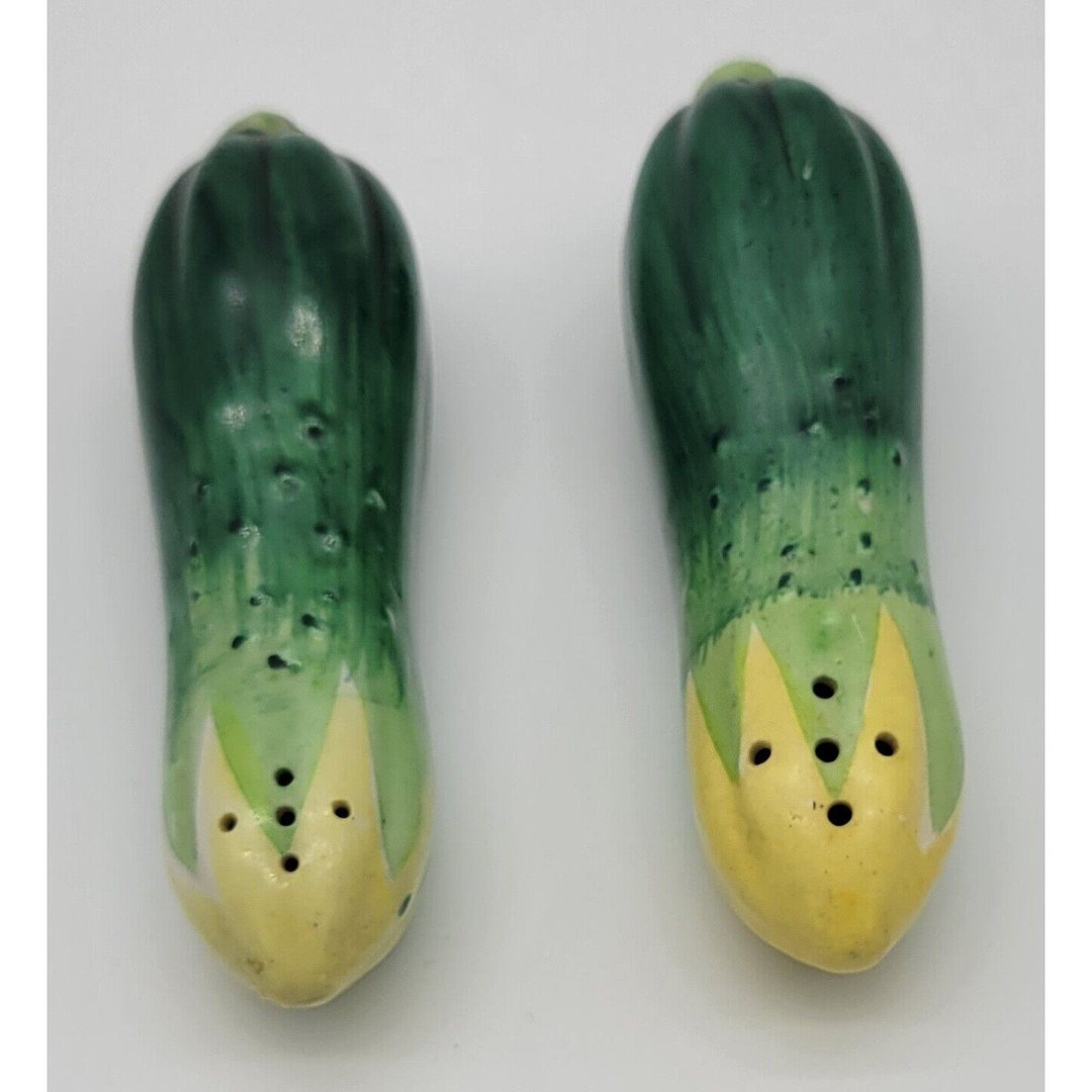Vintage Pickle Cucumbers Salt and Pepper Shakers With Cork Etsy