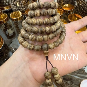 Multi-veined Forest Agarwood | Agarwood Bracelet Necklace 108 beads 8mm | Natural Agarwood |