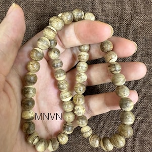 Only One I Veined Forest Agarwood | Agarwood Bracelet Necklace 54 beads 7-8mm | Natural Agarwood | Light Bracelet