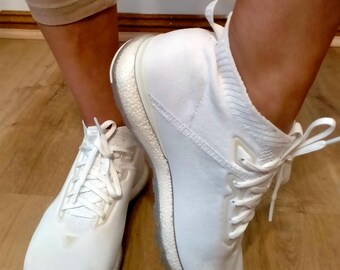 Vintage White High-Top Sneakers, Optimum Comfort Brand, Size 39