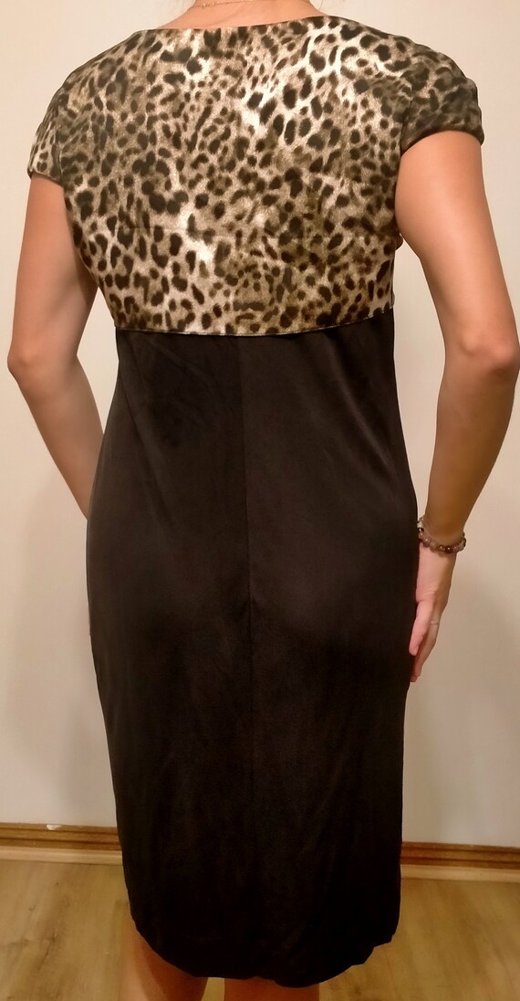 Vintage handmade evening dress, leopard print top… - image 4
