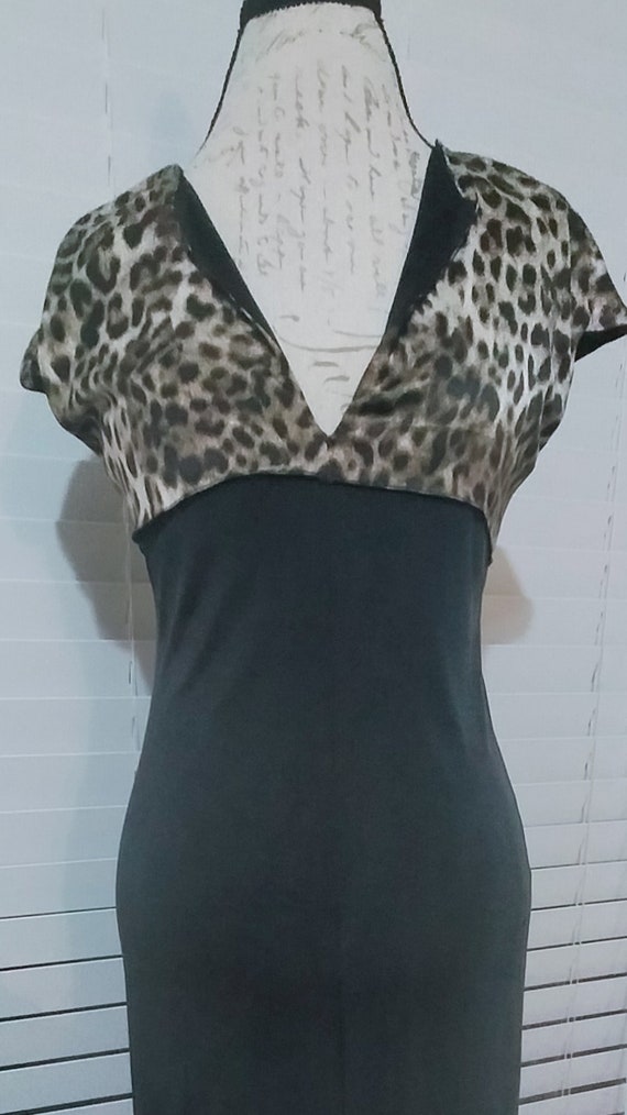 Vintage handmade evening dress, leopard print top… - image 7