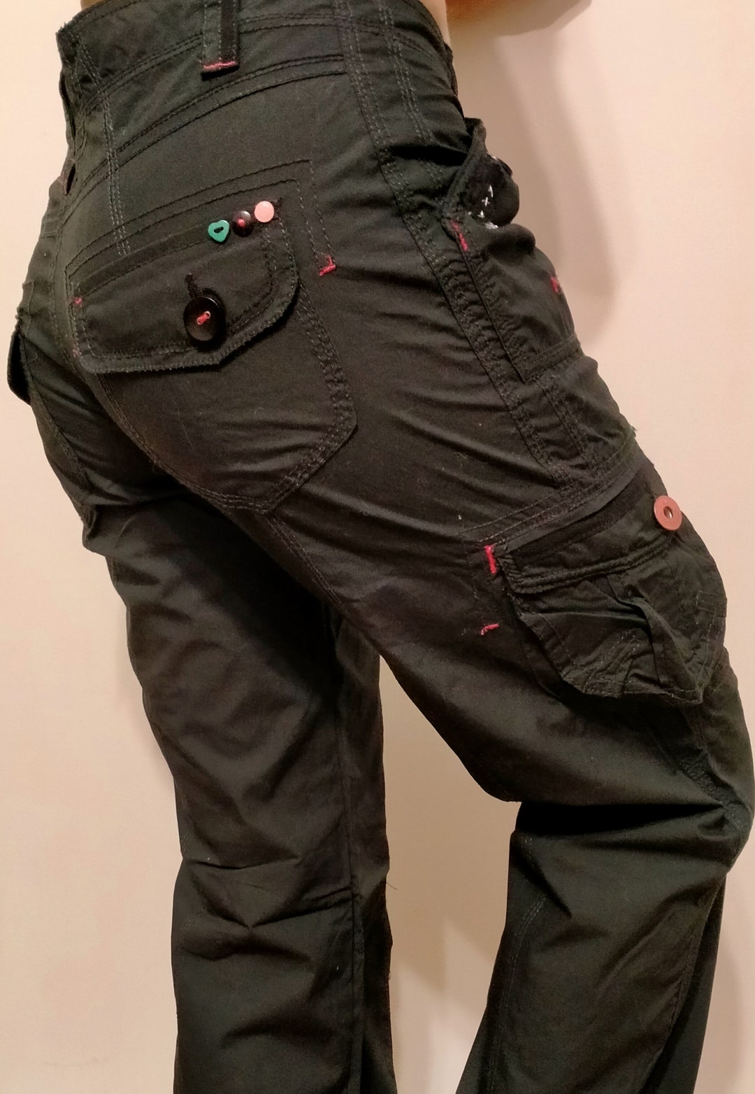 Vintage Belted Cargo Jeans