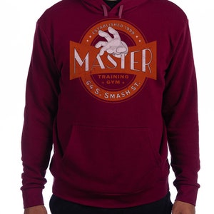 Master Hand Gym Sueded Pullover Hoodie w/Through Pocket (Maroon Color)
