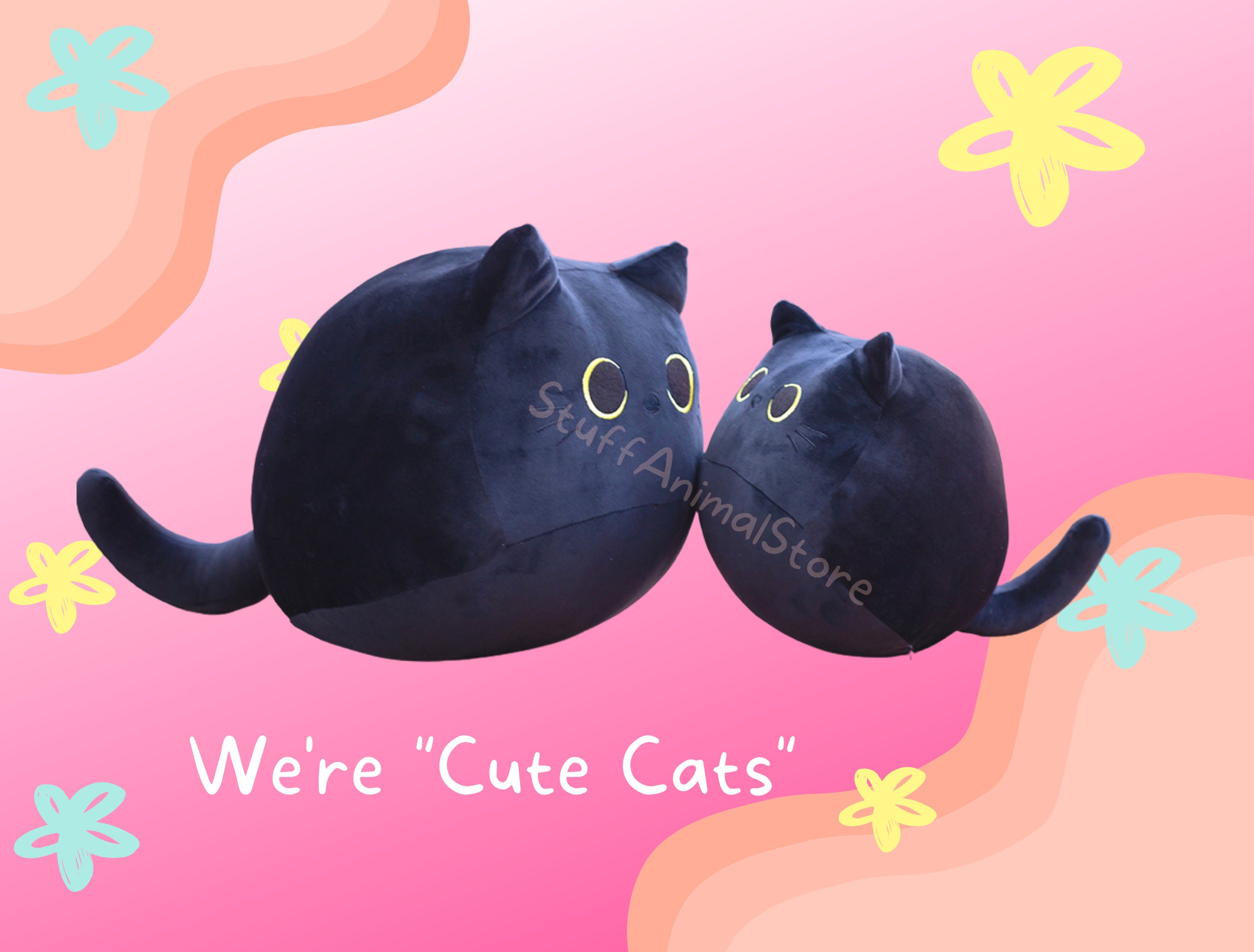giant black cat plush