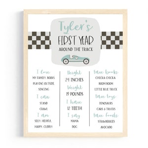 Race Car Birthday Milestone Board, Fast One Milestone Sign, Fast One Birthday Decorations, Race Car Party, 1st Birthday Milestone Sign