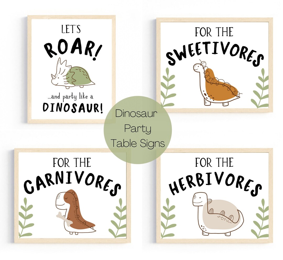 Dinosaur Birthday Table Decorations, Dinosaur Food Table Signs, Dino ...
