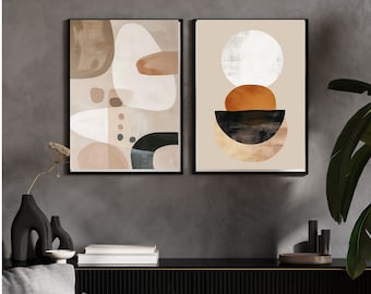 Abstract Art in set of 2, Modern Minimalist wall art, Contemporary Wall Art, Chic Home Decor, Ideal Gift Choice | Digital Download