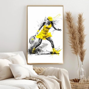 Abstract Tennis Wall Art: Modern Athlete Print (Digital Download)