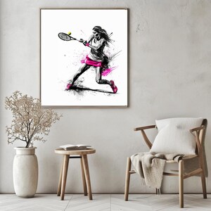Abstract Tennis Wall Art: Modern Player Illustration (Digital Download)