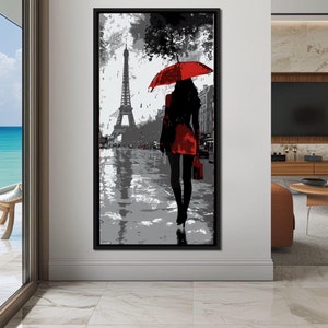 Fashion wall art, Printable woman in Paris Fashion Wall Art Paris Eiffel Tower water color Illustration for Chic Stylish Home Décor | ( MTO)
